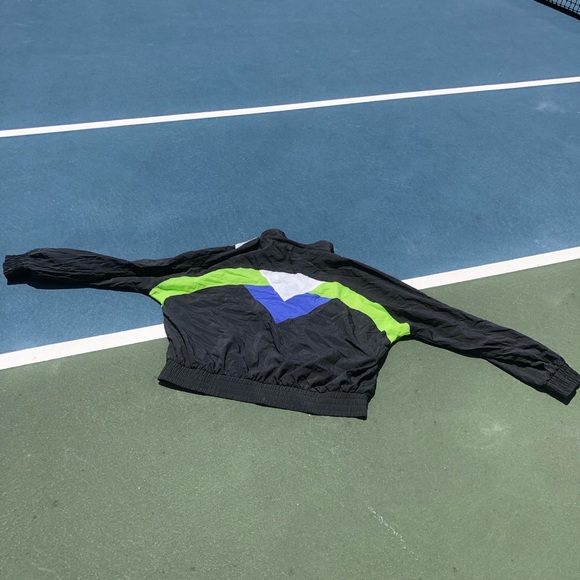 Adidas Black Blue Lime Green Windbreaker Jacket! - Picture 7 of 8